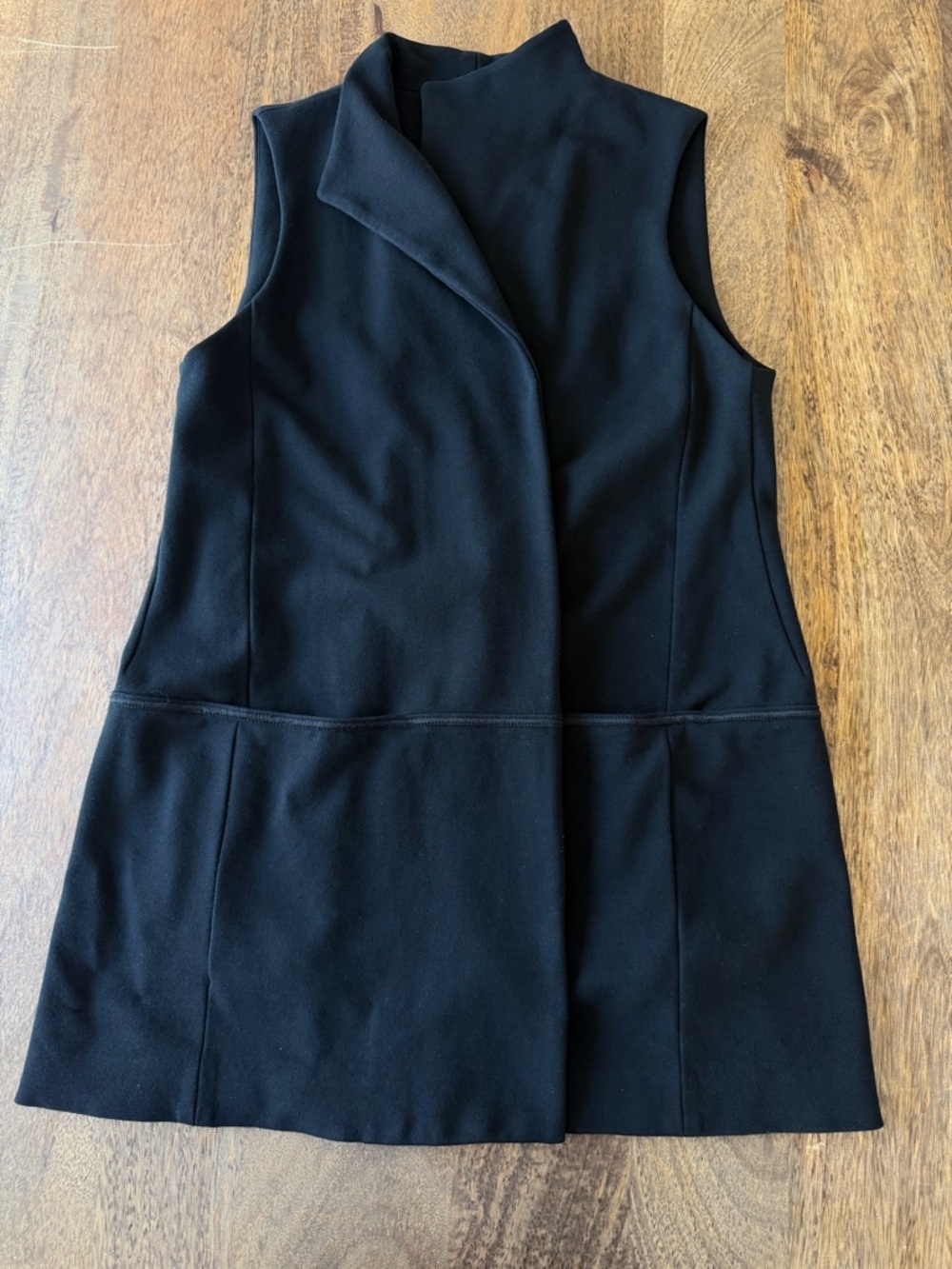 Lafayette 148 New York | Black Ponte Knit Longline Vest - Small - Picture 4 of 10